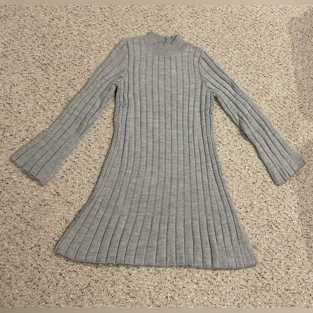Anthropologie Gray Ribbed Sweater dress